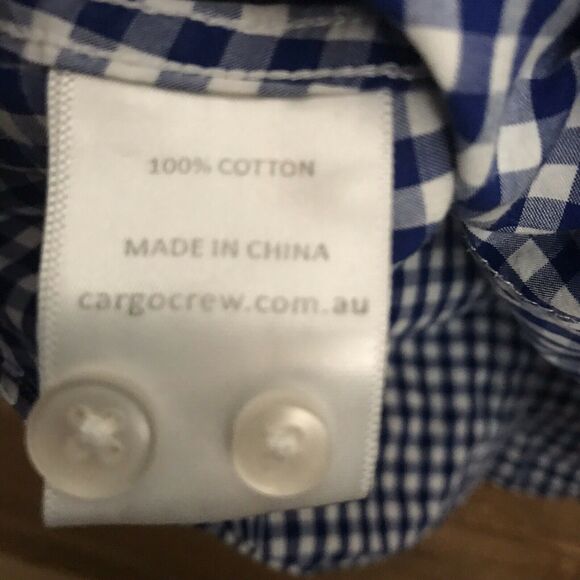 Cargo Crew Uniform Women Frankie Check Gingham Button Down Shirt AU 12 US 8 Blue - Picture 6 of 8
